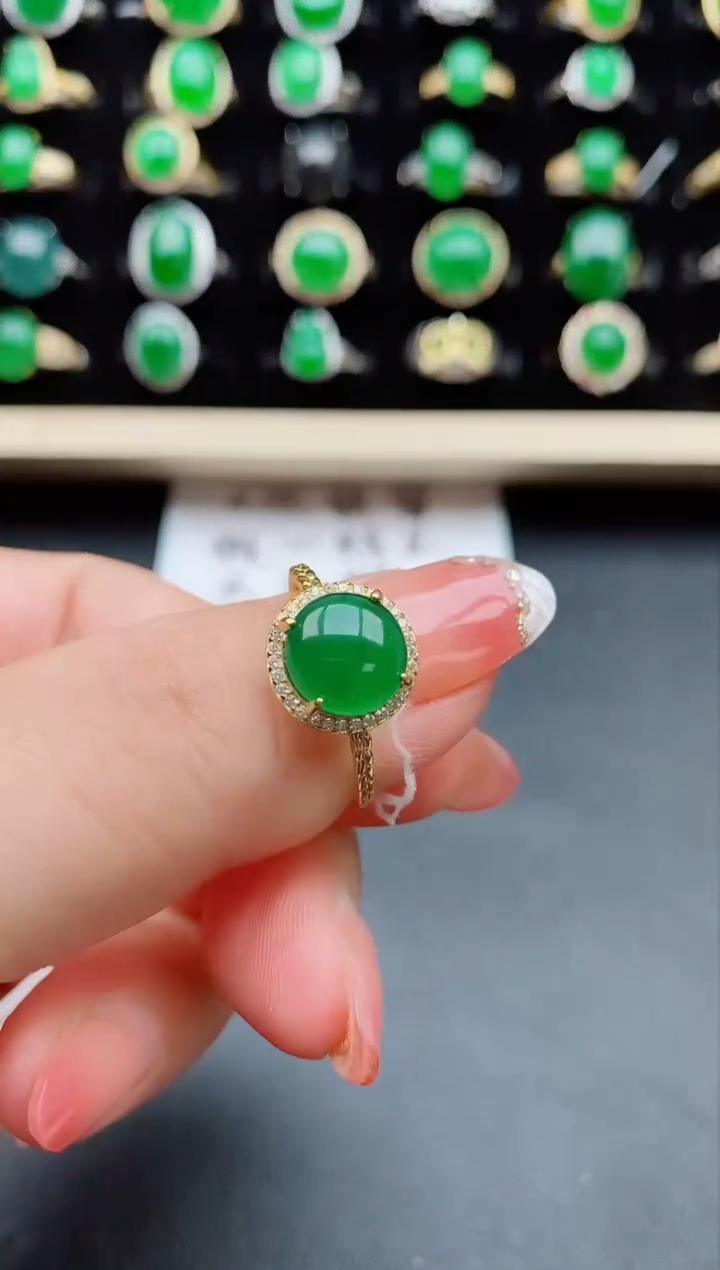 【闪购商品】翡翠戒指银S925镶嵌12212