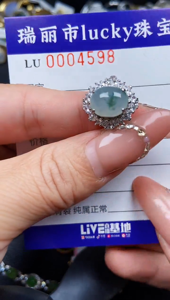 翡翠银S925镶嵌颈饰4598