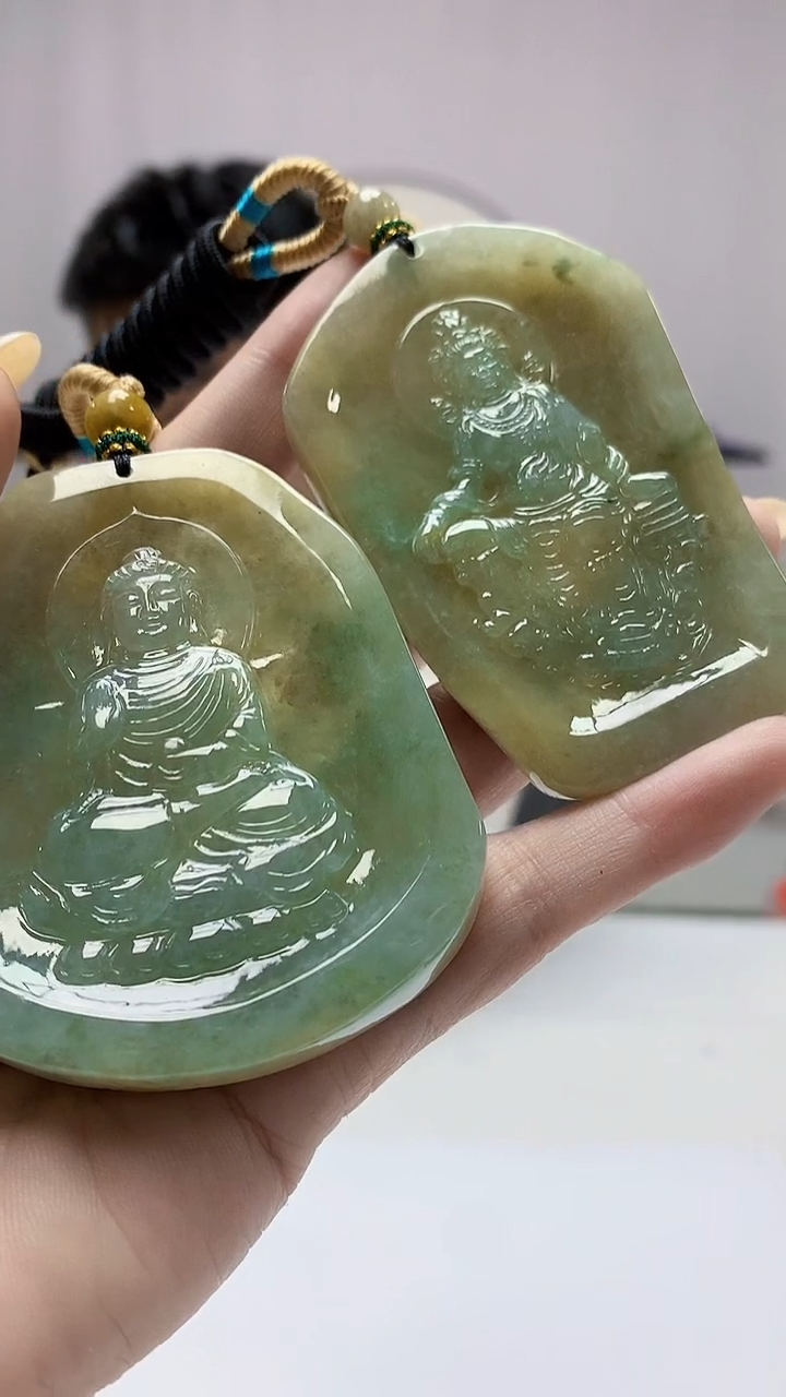 【闪购商品】定制翡翠未镶嵌5028DD-毛货挂件一对131