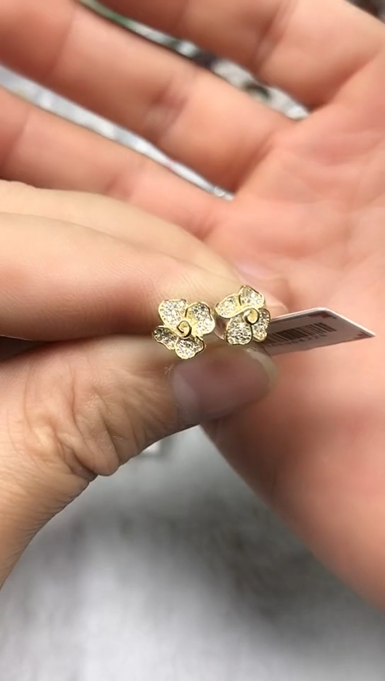 【闪购商品】锆石以实物为准银S925镶嵌花花