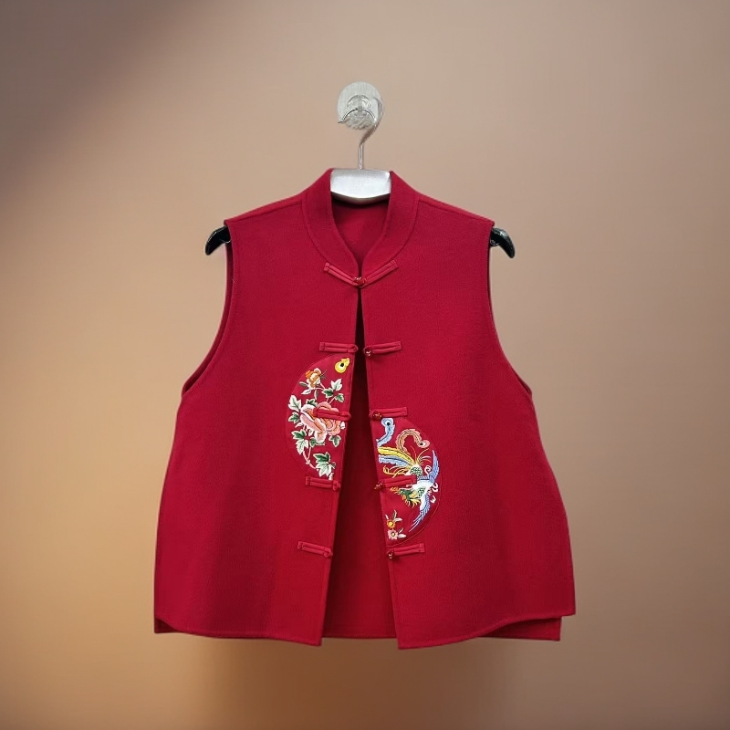 祥好服饰  时尚气质国风刺绣高级感加绒马甲  271