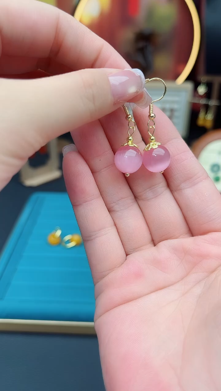 玛瑙/玉髓耳饰银S925镶嵌301000