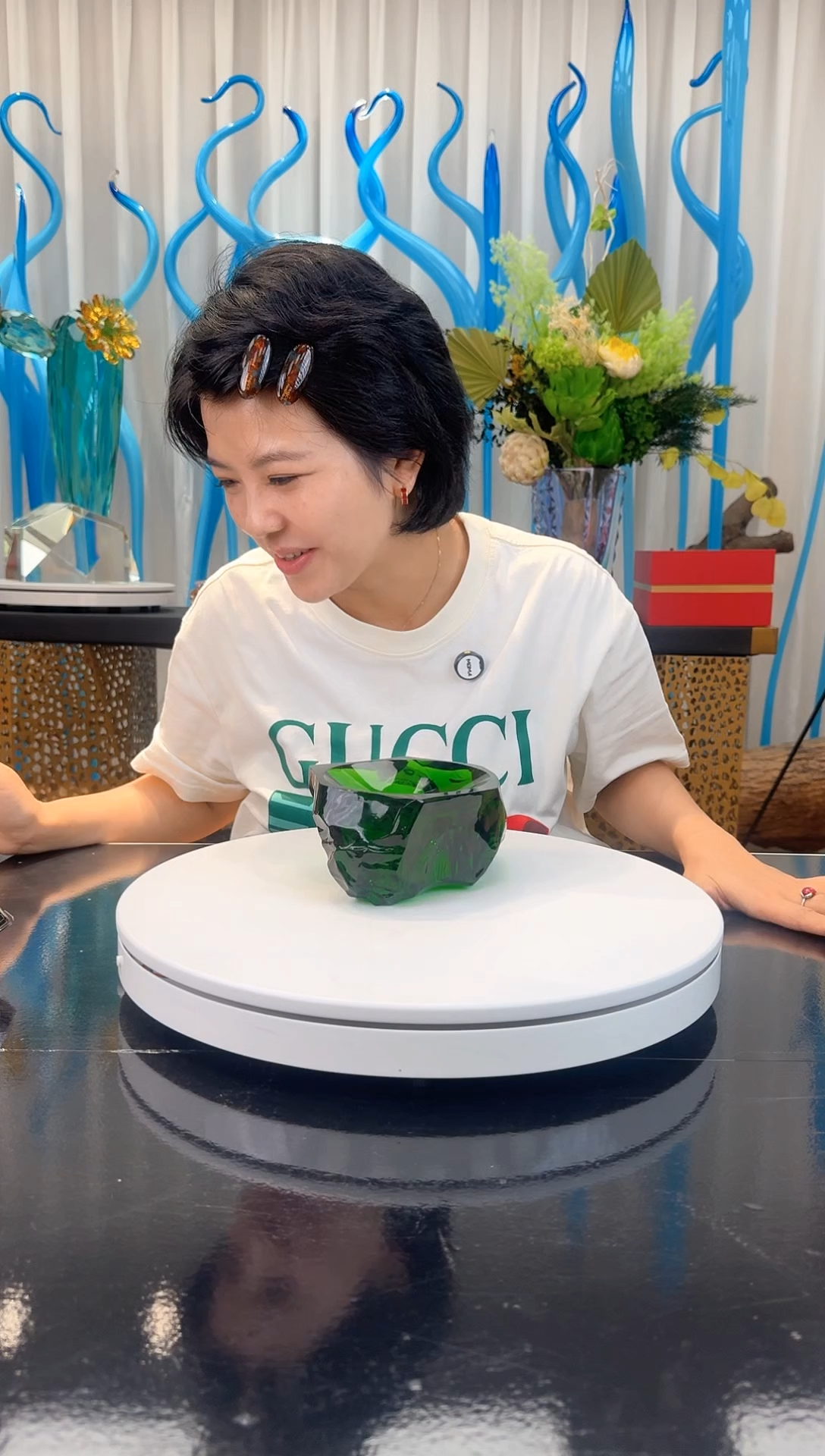 摆件水晶琉璃烟灰缸