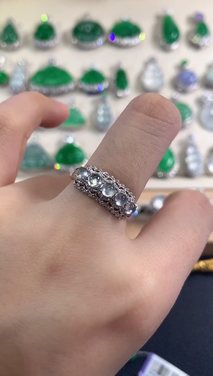 18K金镶嵌戒指翡翠d33多样性一件发货