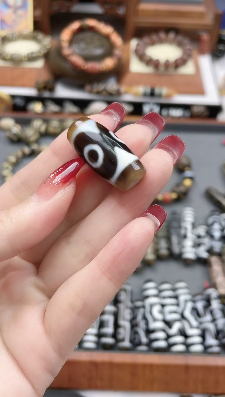 【闪购商品】玛瑙/玉髓珠珠未镶嵌黑白猫三