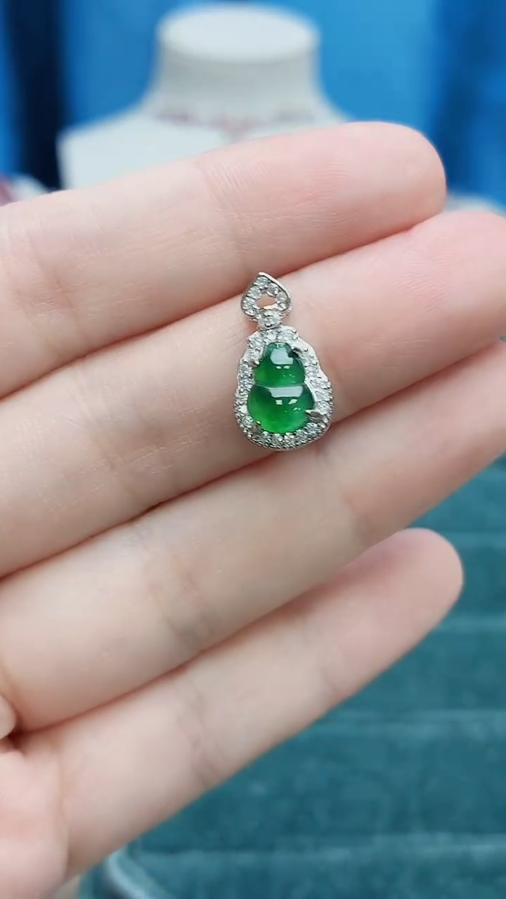 吊坠(不含链)银S925镶嵌翡翠196ZB1107产品一个