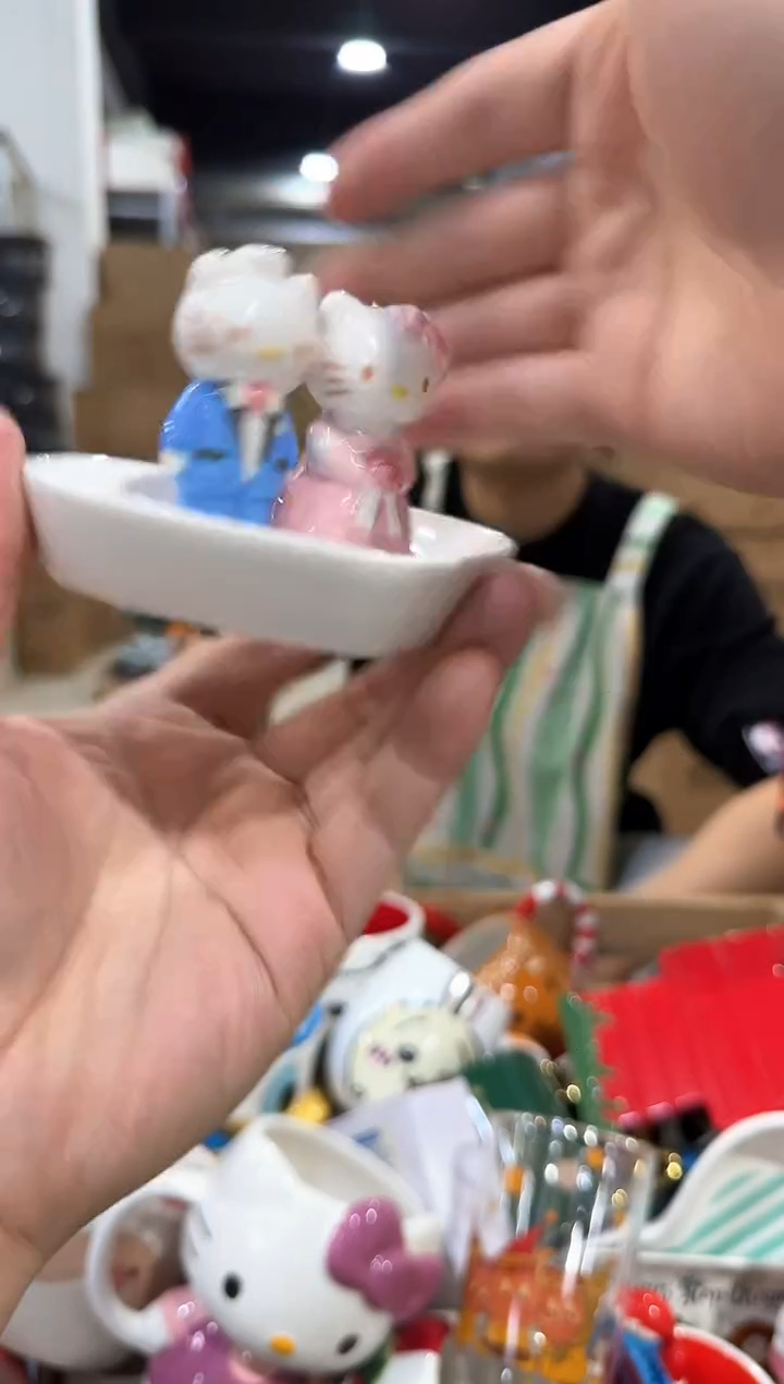 瓷片原盒kt猫结婚首饰盘