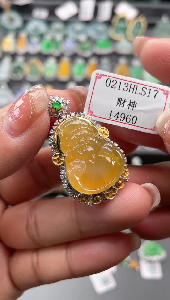 【闪购商品】翡翠挂件18K金镶嵌0213HLS17