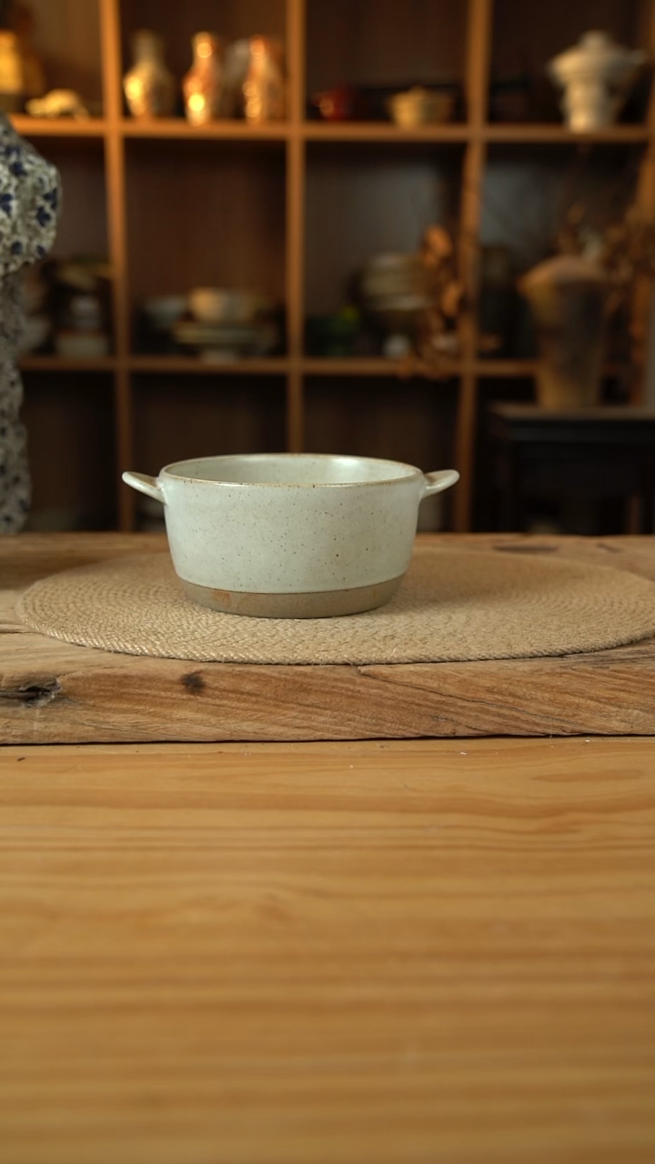 奶奶系列的双耳拼色泡面桶1个