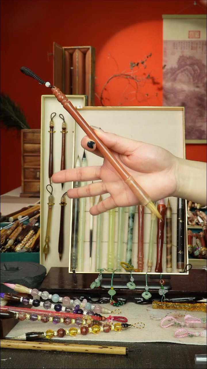 601号闪孤品高货毛笔链接 清水试笔 蘸墨不退