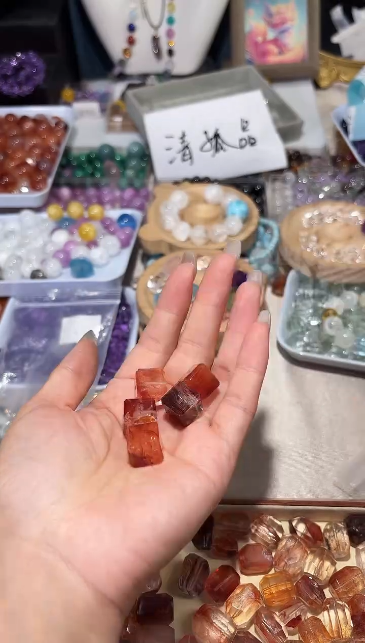 水晶手串未镶嵌C32胶花方糖卡约13