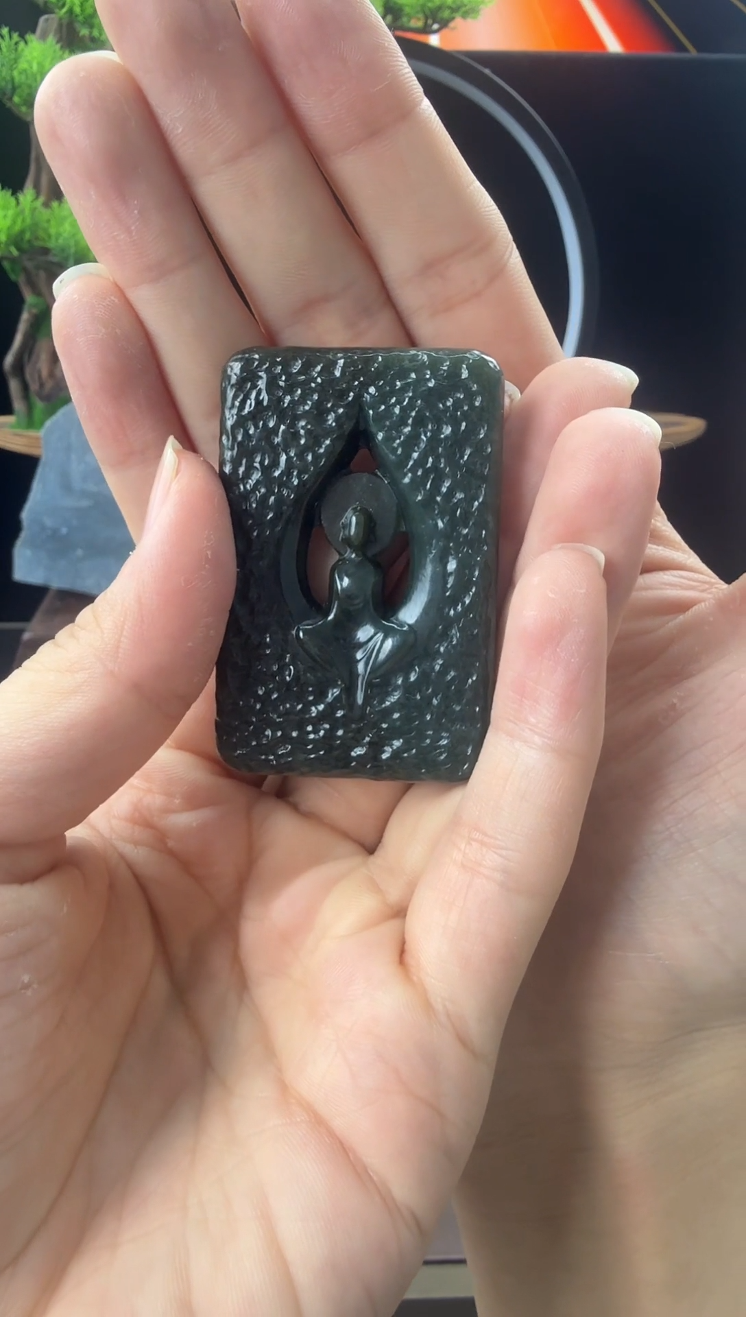 吊坠(赠链)未镶嵌和田玉镂空雕悟道  多样性发一个