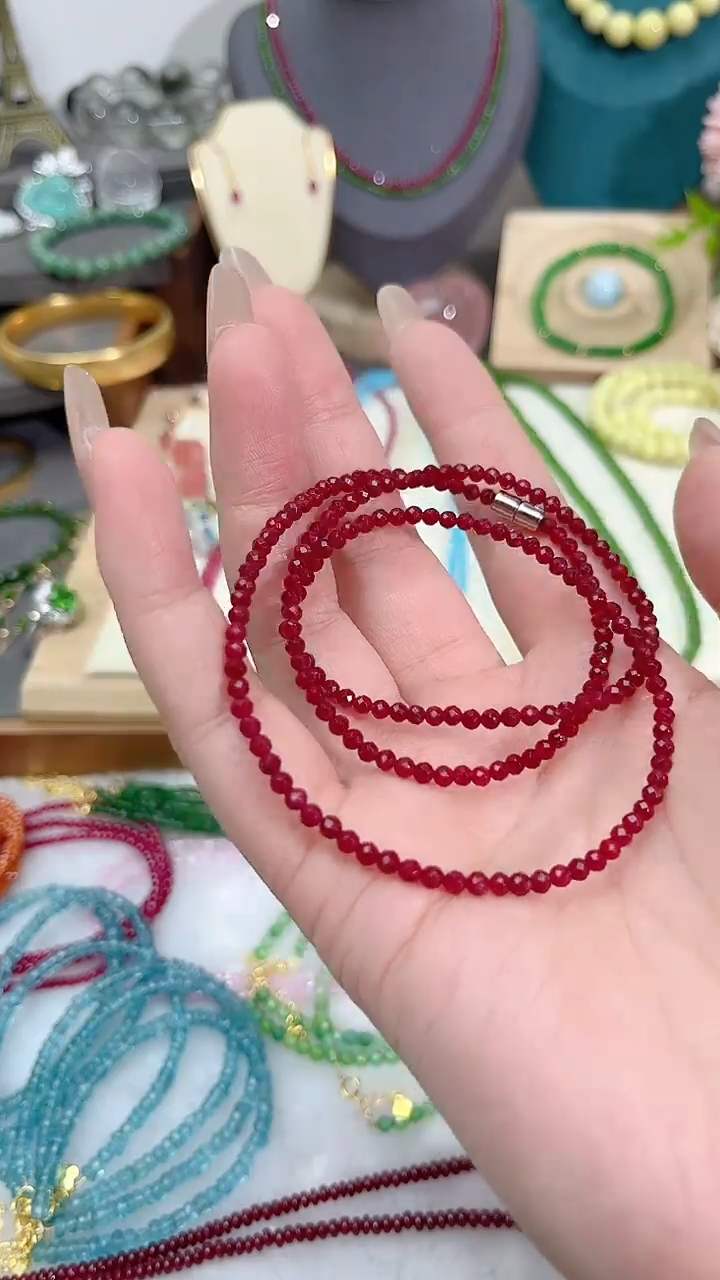 【闪购商品】红宝石手链银S925镶嵌吸扣99