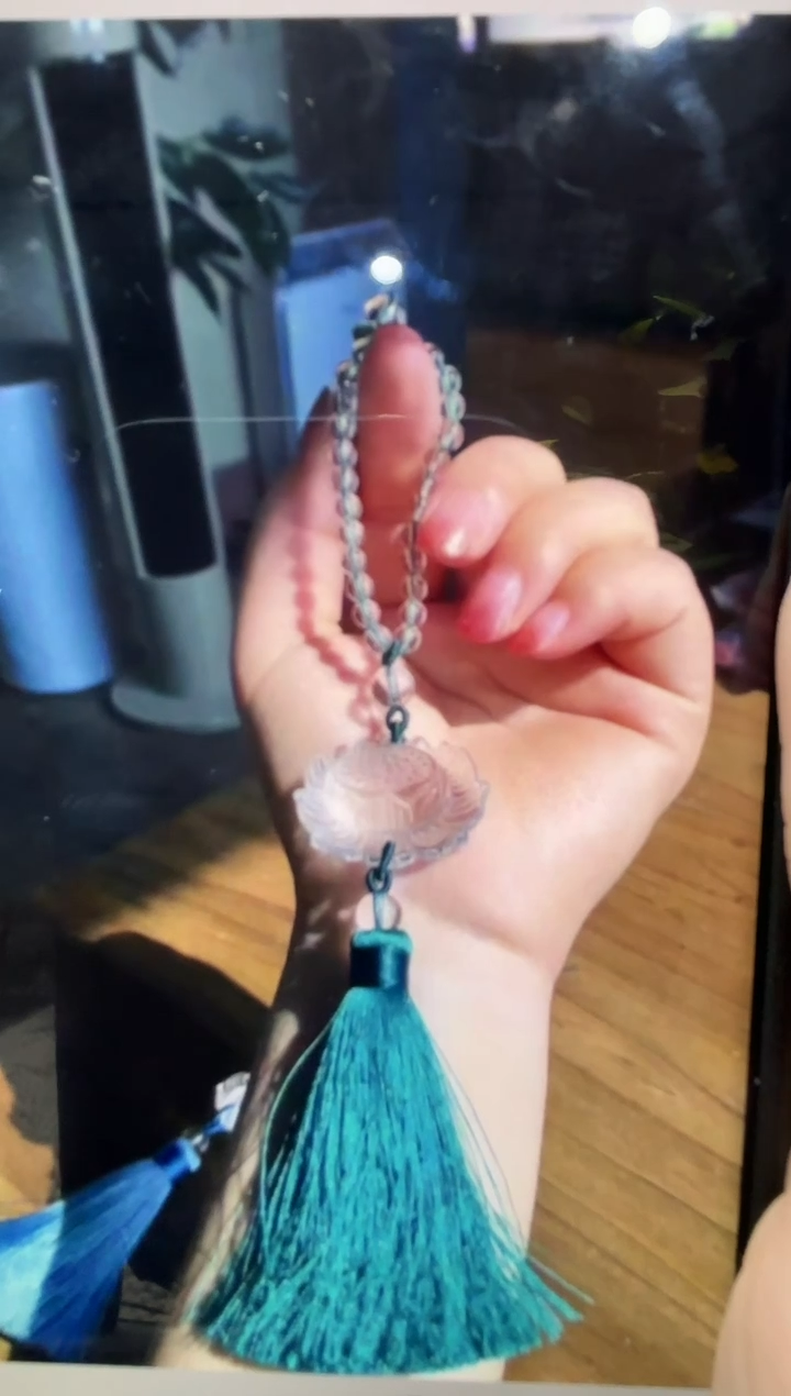 未镶嵌车挂水晶白水晶荷花挂件XZYW