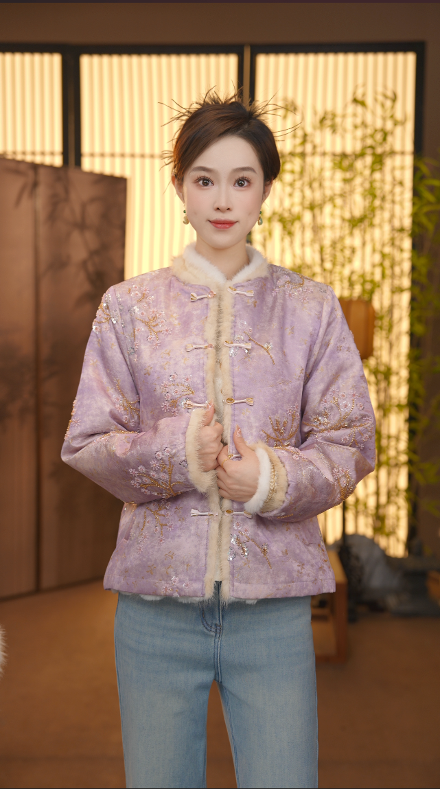 CJ【开悟】冬季S双面穿加厚新中式提花精致百搭外套YY25121905