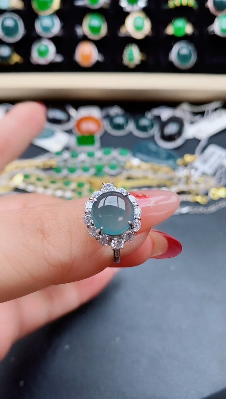 【闪购商品】翡翠戒指银S925镶嵌321321