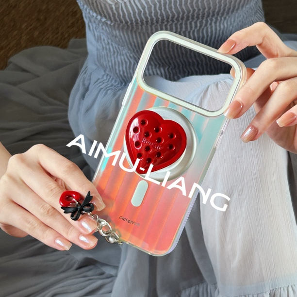 AIMU原创素白炫彩镭射适用苹果iPhone17/16promax手机壳磁吸1514