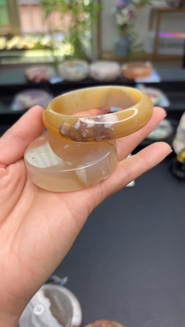 【闪购商品】石英质玉手镯未镶嵌C753(55圈赠送镯心)