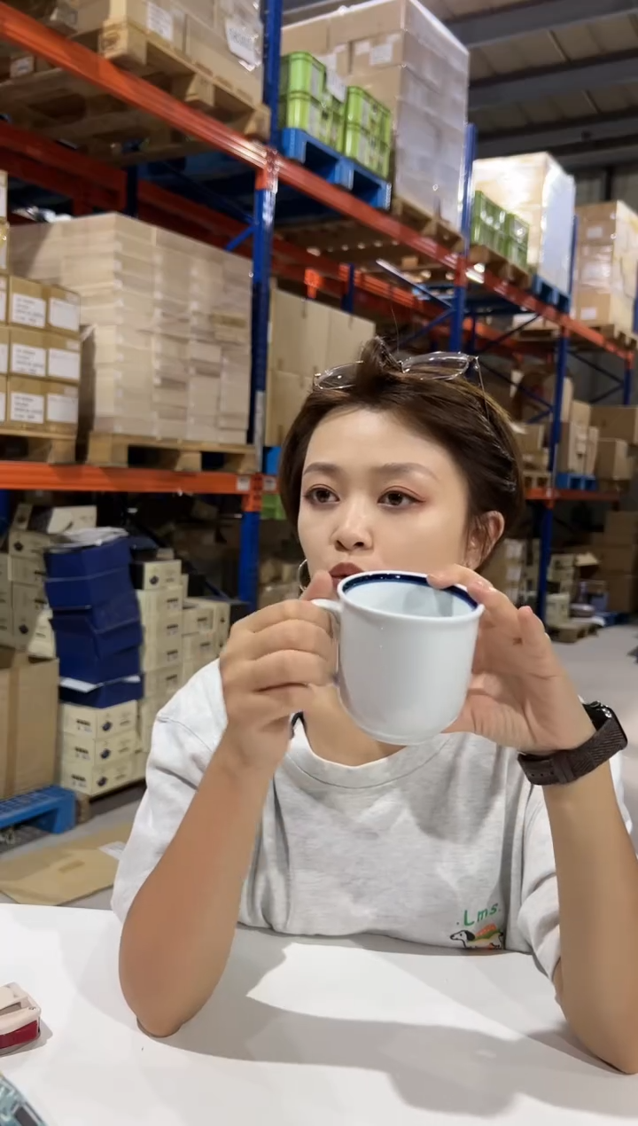 瓷（D）白山　ボールド　マグ　ブルーライン