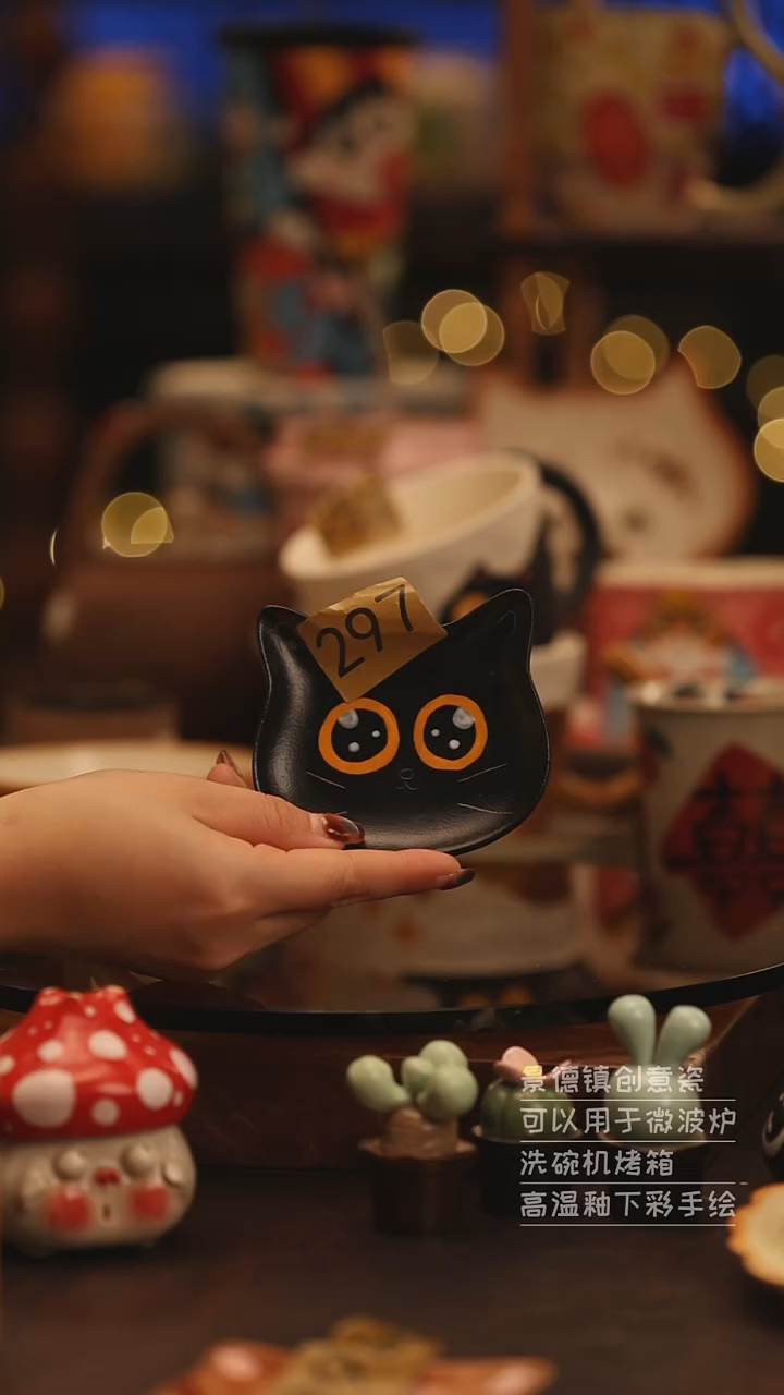 陶瓷景德镇可爱陶瓷釉下彩绘设计师款