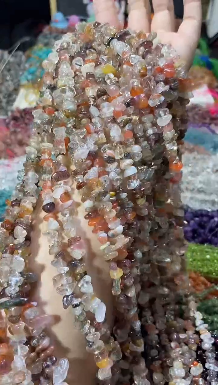 水晶珠宝半成品未镶嵌彩发晶