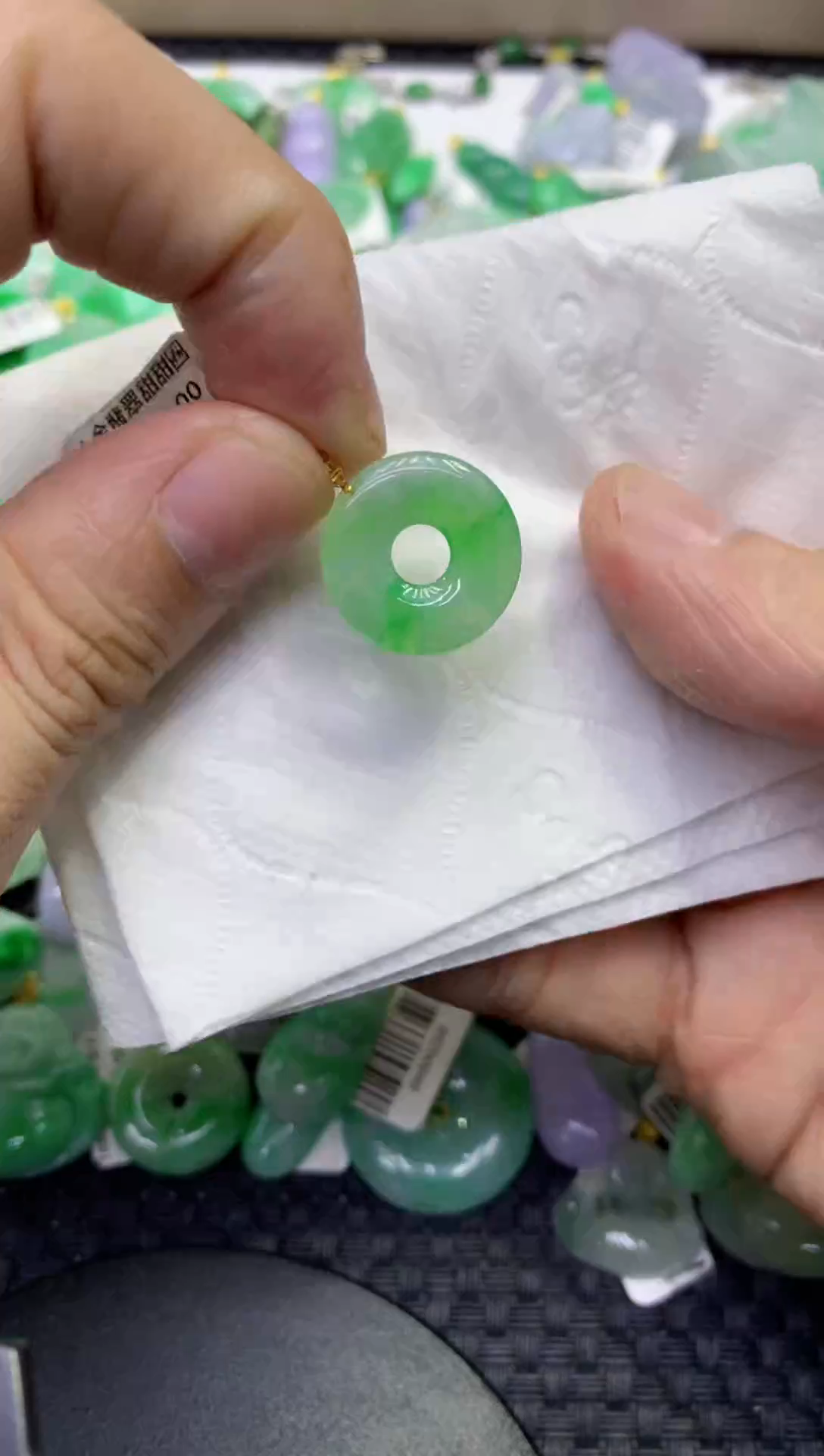 颈饰18K金镶嵌翡翠天然缅甸A货翡翠