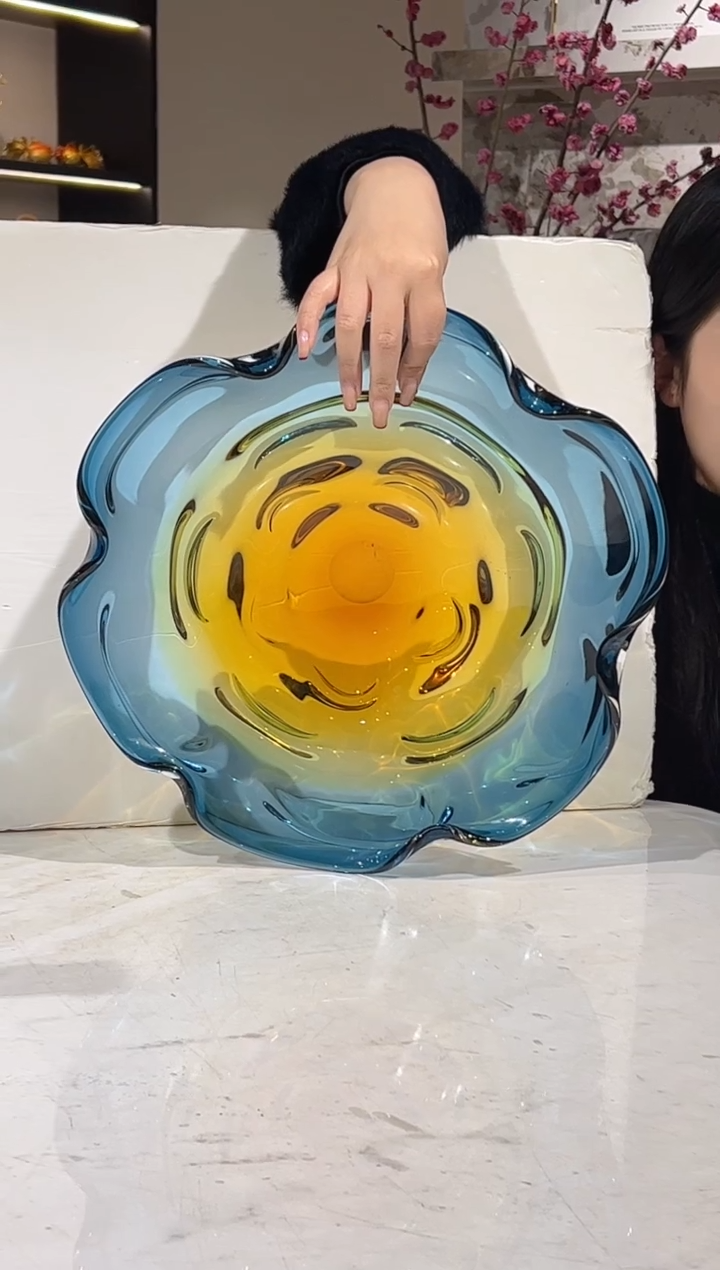 【闪购商品】琉璃太阳花渐变果盘