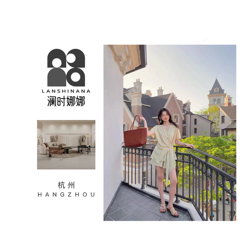 2025新款韩系简约气质通勤绑带收腰小衫+休闲短裤套装2533