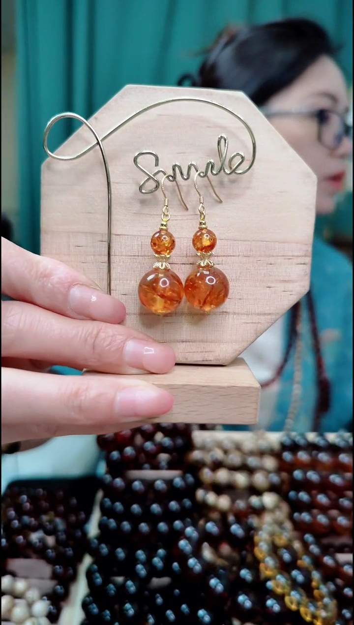 【闪购商品】琥珀（花珀）珠宝奇石银S925镶嵌15+000000