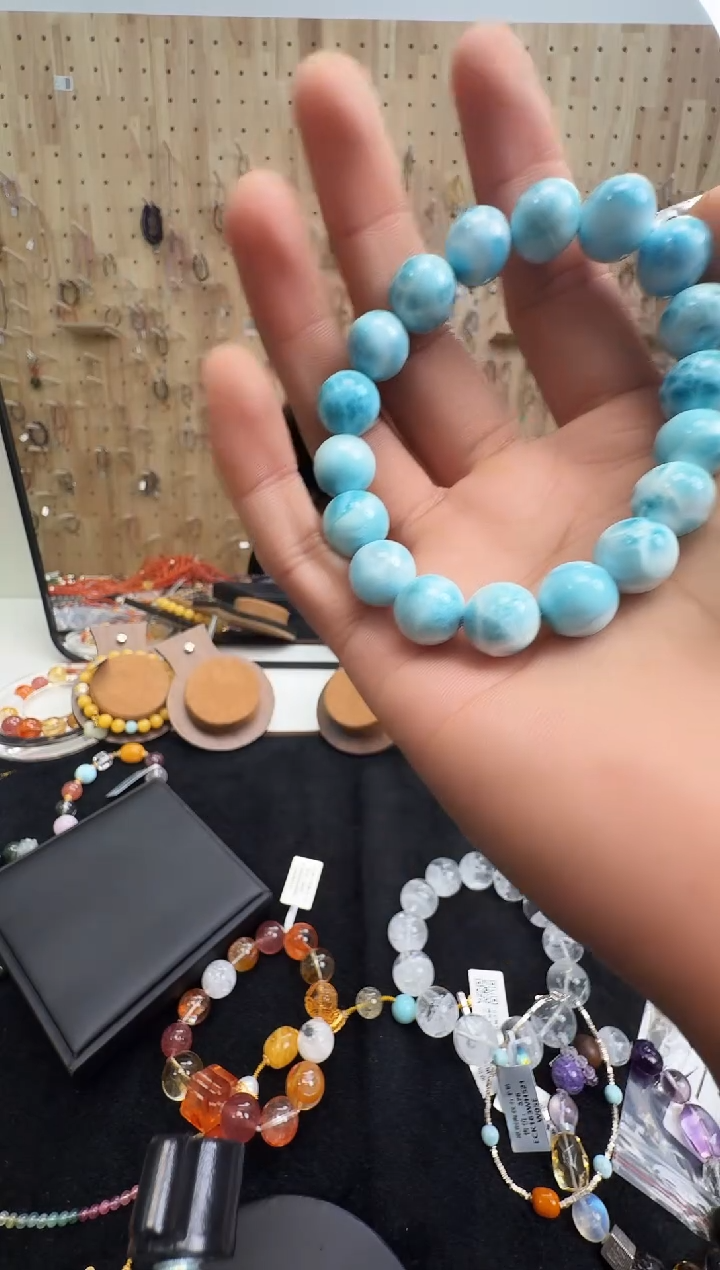 未镶嵌针钠钙石（海纹石）手链自**乐村0298 约11mm