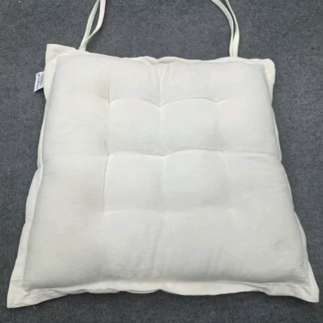 米白色棉绑绳坐垫，40*40发2个