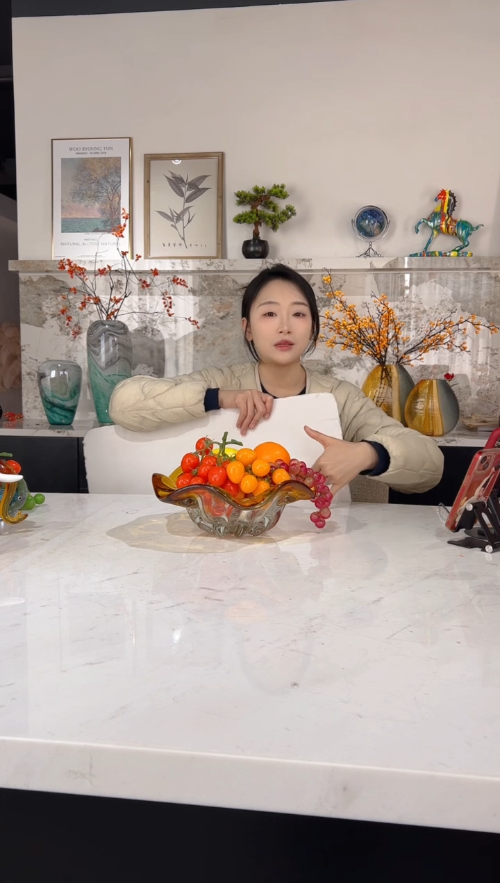 【闪购商品】琉璃琥珀花瓣果盘