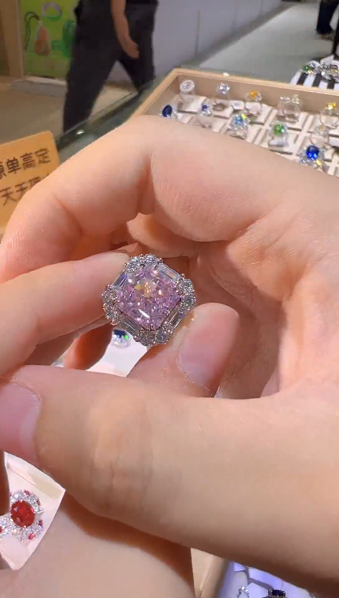 非金属无银镶嵌培育宝石戒指0015