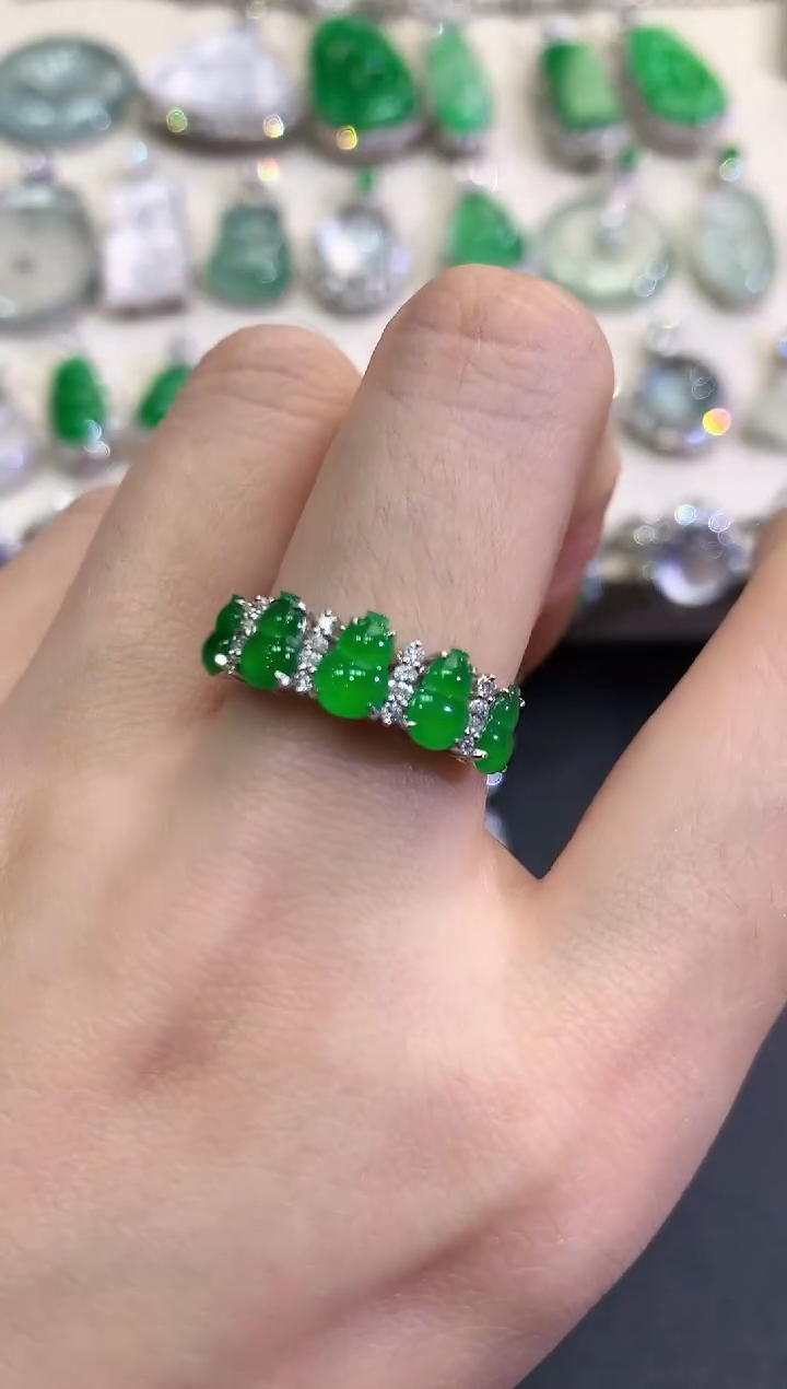 【闪购商品】翡翠戒指18K金镶嵌D14   