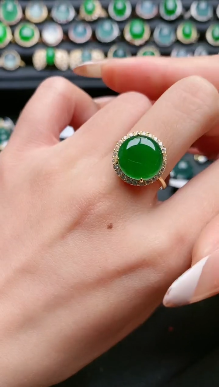 【闪购商品】翡翠戒指银S925镶嵌11111