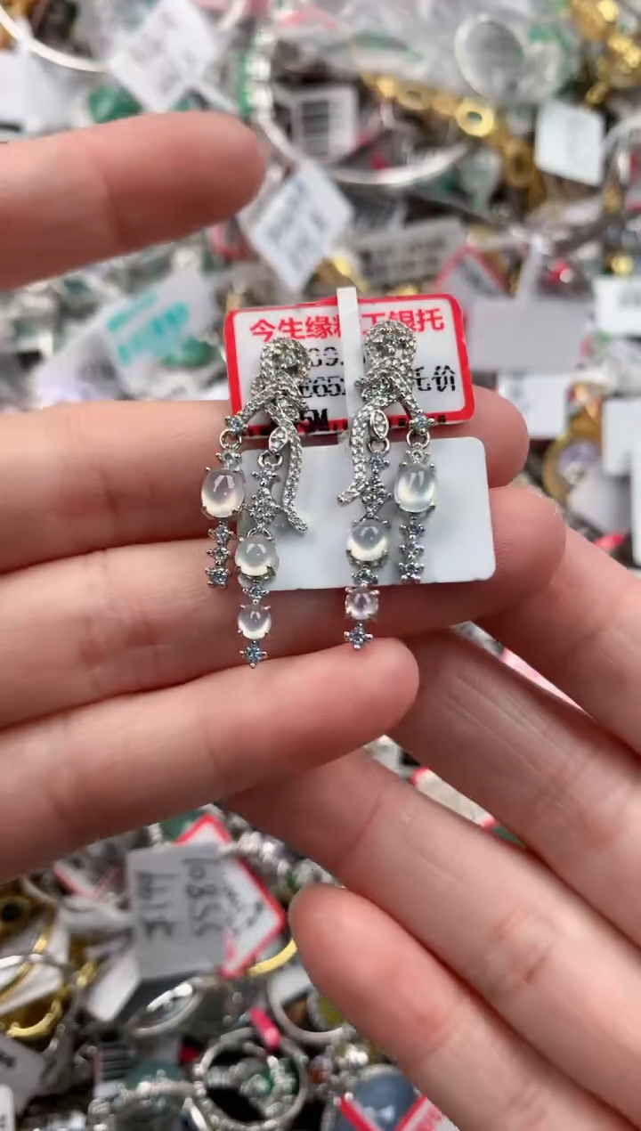 银S925镶嵌戒指翡翠555----10