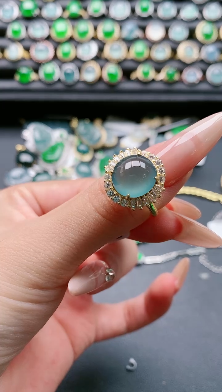 【闪购商品】翡翠戒指银S925镶嵌1111111