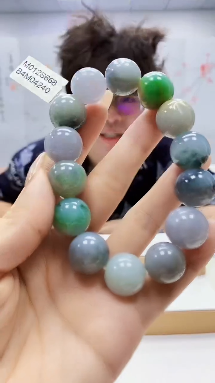 未镶嵌定制翡翠4688ty-毛货手串53