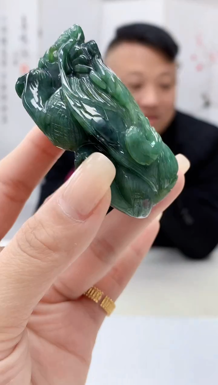 【闪购商品】定制翡翠未镶嵌4969lr毛货挂件185
