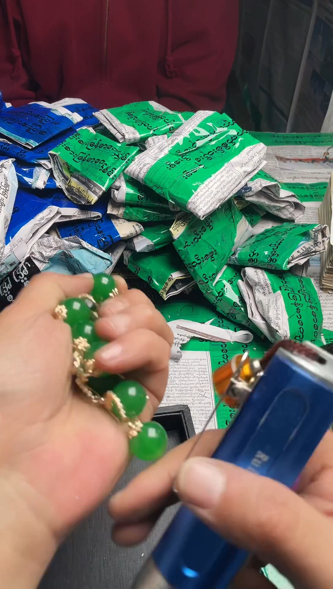 强子收货--所见即所得--多样性发货--HFH1054绿色耳钩