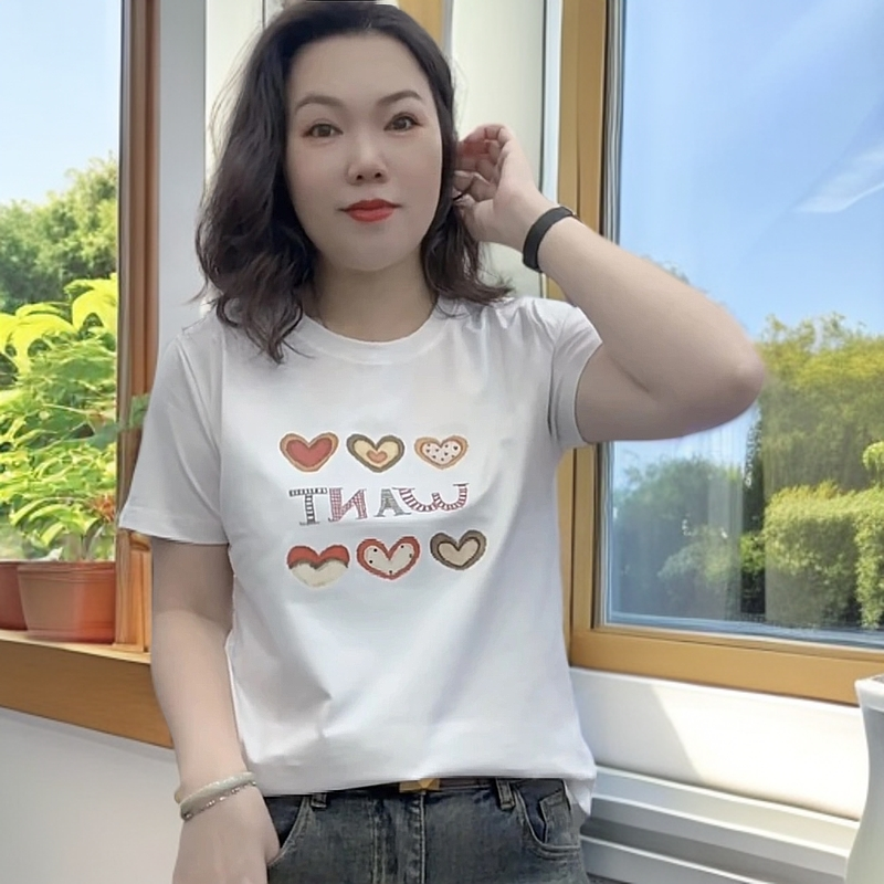 （娇韵家）新款时尚休闲百搭显瘦短袖圆领T恤88806