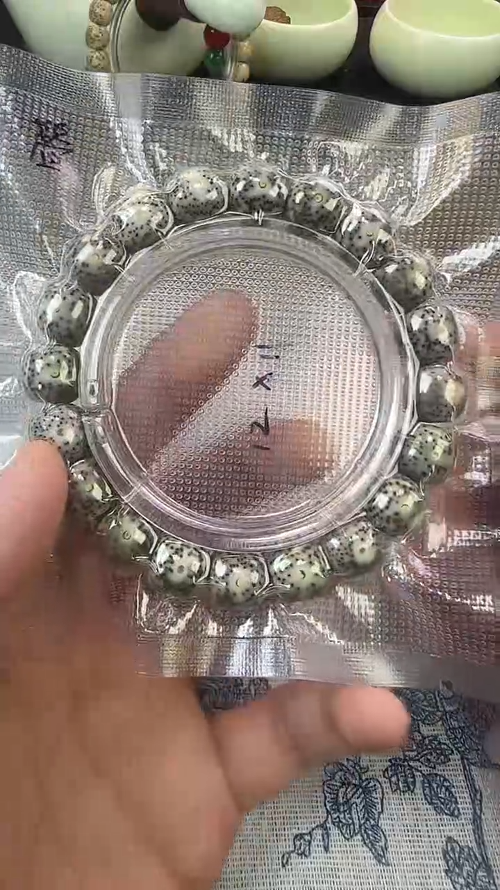 手串星月菩提81石玉料糯冰单圈12×11高透精工福利