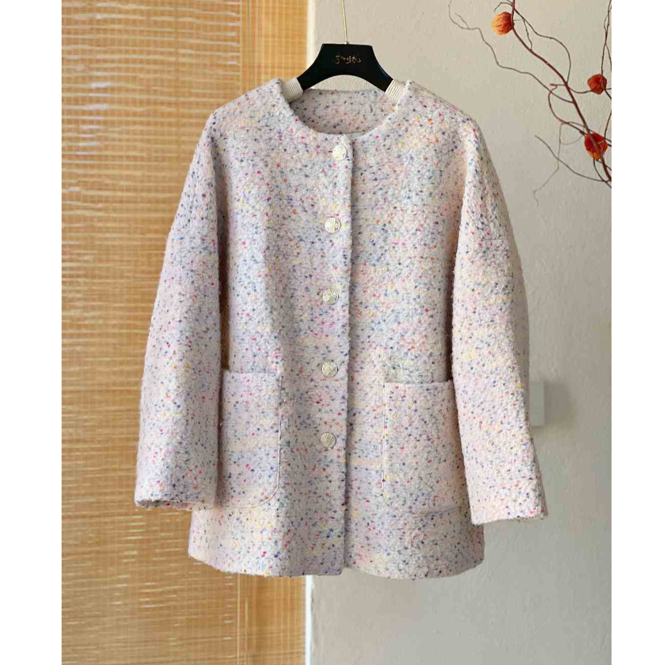 【以晴.高定】高端轻奢进口羊毛小香风外套，厚实挺括保暖