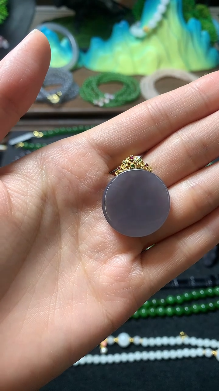 【闪购商品】和田玉吊坠(赠链)18K金镶嵌吊坠