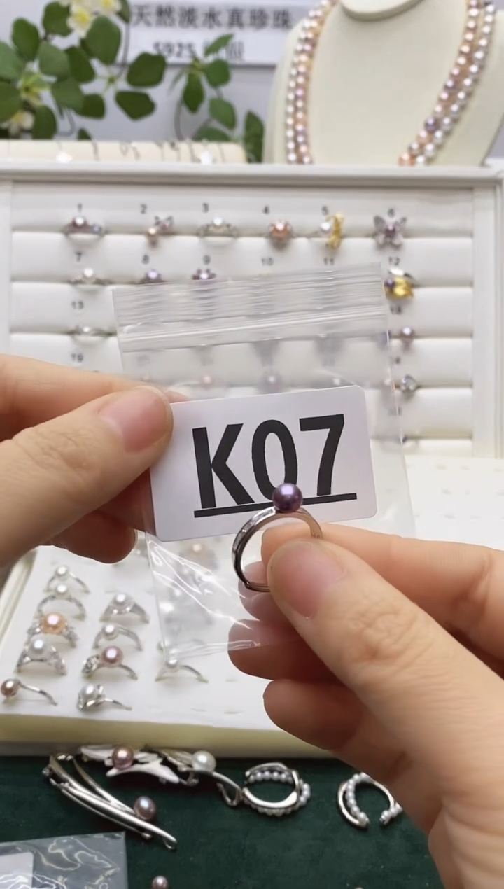 银S925镶嵌珠宝奇石淡水珍珠反***猫K07