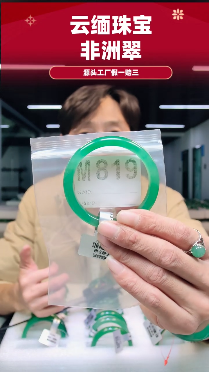 未镶嵌手镯石英质玉（非洲翠）55圈口M819