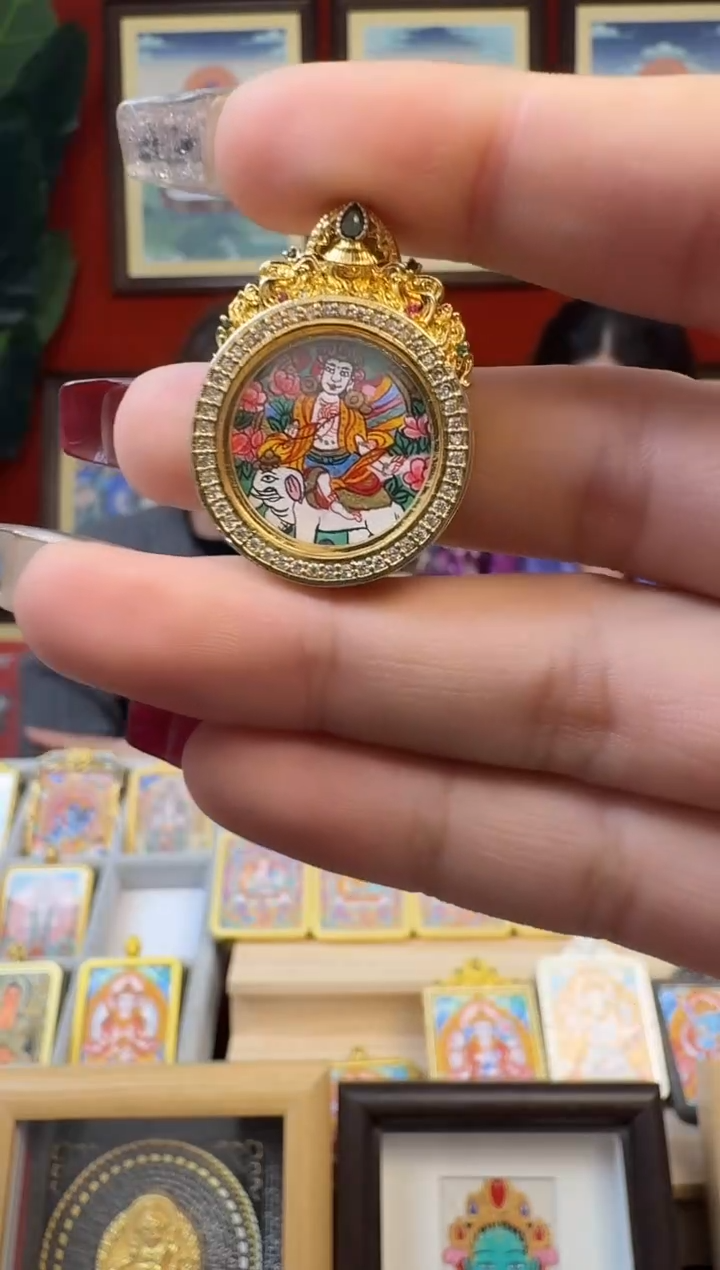 吊坠普老师-热贡纯手绘