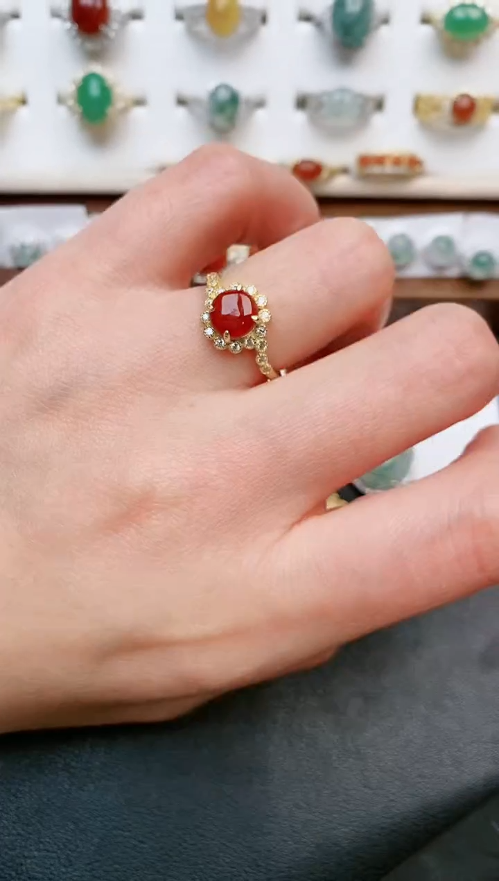 【闪购商品】翡翠戒指银S925镶嵌....