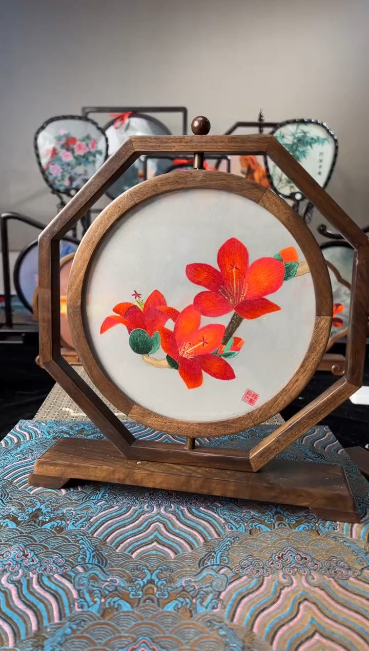 刺绣纯手工非遗苏绣双面绣摆件