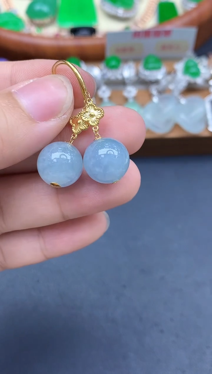 18K金镶嵌翡翠耳饰361-中国好珍宝